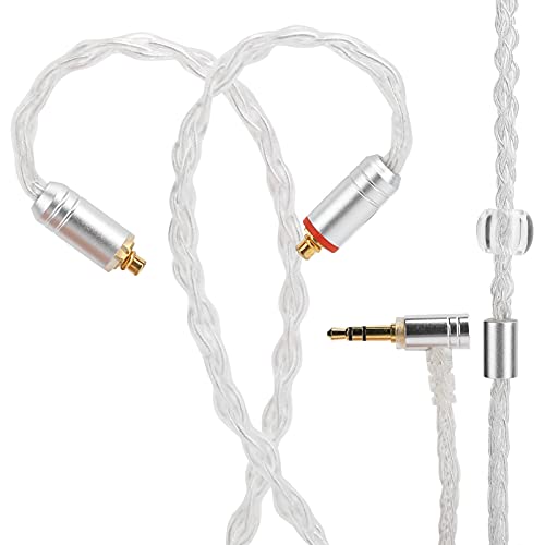 MMCX Earphone Cable Replacement Oxygen Free Copper Silver Plated Wire Balanced Sound for SE215 SE535 SE846 UE900 Headphones 3.5mm Audio Interface 1.2m Length (Transparent 3.5 three-dimensional) - color: Transparent 3.5 three-dimensional