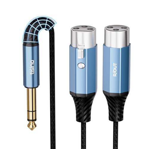 Tisino Dual XLR Female to 1/4" TRS Y-Splitter Stereo Breakout Cable, 3.3ft - size: 1m/3.3feet, style: 1/4" TRS to 2 XLR Female