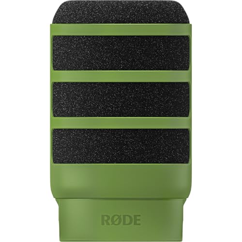 Rode PodMic USB Dynamic Broadcast Microphone Bundle with WS14 Green Pop Filter, GFW-MIC-0250 Mini Stand, and SC27 Gr USB-C Cable — Aphex DSP Studio Mic for Podcasting, Streaming, Voice Over