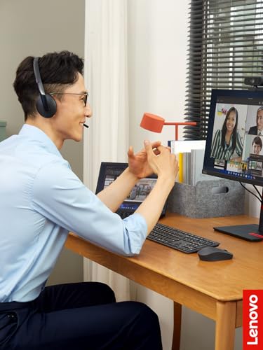 Lenovo Wired ANC Headset Gen 2 (Teams) with Active Noise Cancellation, EPOS BrainAdapt & ActiveGard Tech, Lightweight, USB-C, Plug-and-Play, Zoom Certified, Customizable, Hearing Protection | Includes USB-A converter, travel pouch and 2 year warranty for