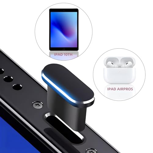 아이폰용 먼지 플러그 8개, VEINARDYL USB C 충전 포트 프로텍터 캡, 클리닝 브러시 10개, 헤드폰 잭 더스트 플러그 충전기 커버, 아이폰 15/16 플러스 프로 맥스 아이패드 10세대/에어-핑크와 호환 - color: 핑크