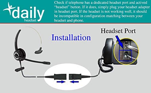 Phone Headset HD Voice Compatible Aastra Allworx AltiGen Digium IPitomy Toshiba Telephones, RJ9 & 3.5 mm Adapter Microphone Noise Cancelling - size: Mono for Avaya Allworx AltiGen Digium
