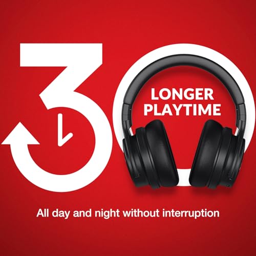 MOVSSOU Million Sold Classic E7 Active Noise Cancelling Headphones | Upgraded HD Sound, Wireless Bluetooth Headphones Over The Ear Unequaled Comfort, Vivid Deep Bass, for Home Office Travel Gift - color: Ture Black