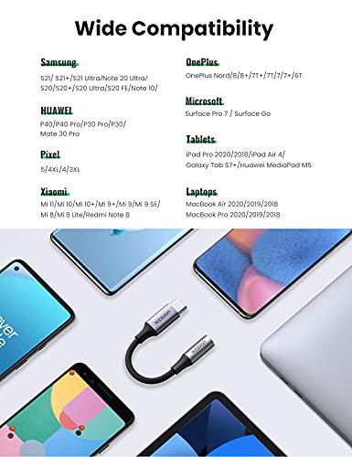 UGREEN Lightning to 3.5mm Adapter for iPhone and USB C to 3.5mm Audio Adapter Bundle