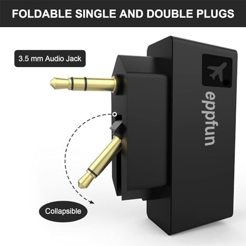 Professional Bluetooth 5.2 Transmitter for Airplane, Dual Connection Wireless Audio Adapter with aptX Low Latency/Aptx HD for Earbuds/Headphones