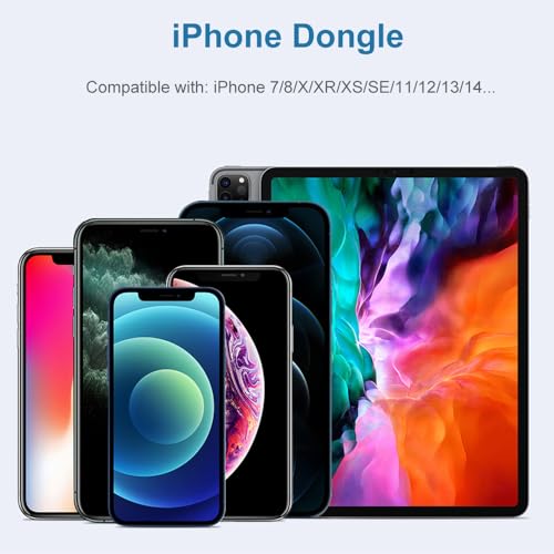 Microphone & 3.5mm Headphone Adapter for iPhone Microphone Adapter for Live-Streaming with Charging Port Lighting to Audio & MIC Adapter Compatible with iPhone/iPad