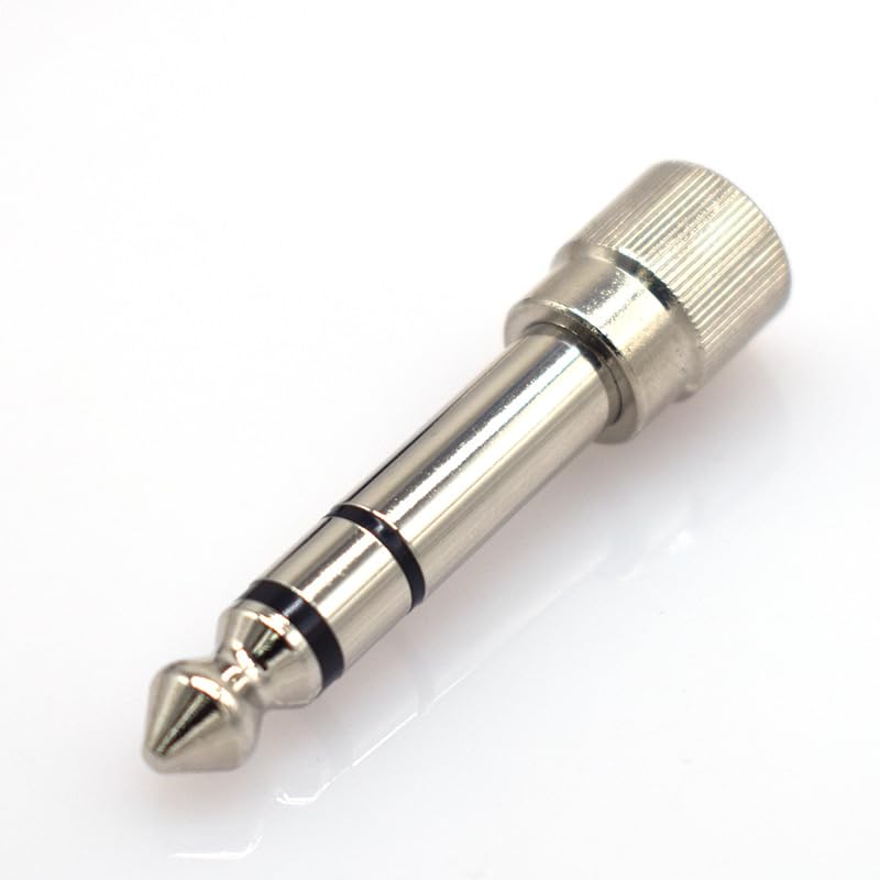 2-Pack Silver 6.35mm (1/4 inch) Male to 3.5mm (1/8 inch) Female Stereo Audio Jack Adapter for Aux Cable, Guitar Amplifier, Headphone - color: Silver