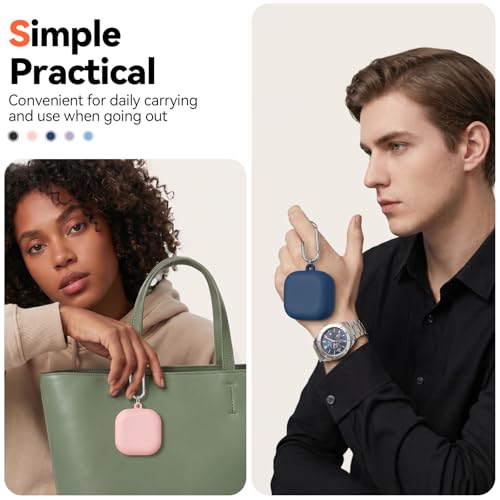 Inesore for Galaxy Buds 4 Pro & Galaxy Buds 4 Case (Navy Blue) | Skin Friendly Silicone Material, with A Multifunctional Cleaning Pen Tool and Keychain, Scratch Resistant, Slip Resistant - color: Navy Blue