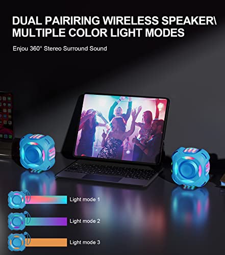 comiso Shower Bluetooth Speaker, IPX7 Waterproof Speaker with LED Light | Portable Speaker with Punchy Bass and Loud HD Sound, Floating, Lanyard, 2000mAh for Travel, Beach, Kayak, Gift for Men, Women - color: Sky Blue