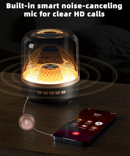 Portable Bluetooth Speaker, TWS Pairing Deep Bass LED Lights, Rechargeable