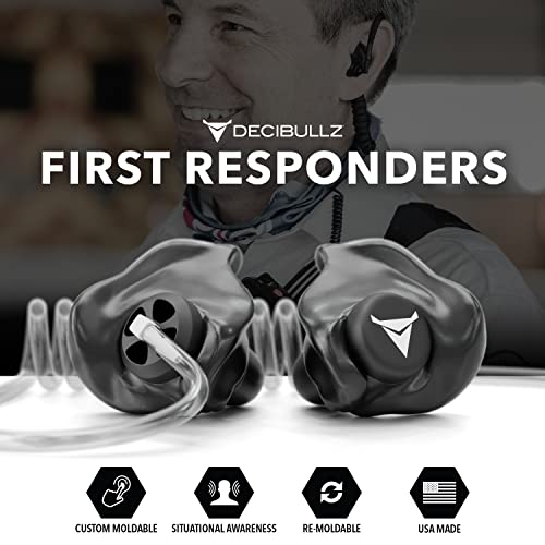 Decibullz Custom Moulded Security Two-Way Radio Surveillance Earpiece Set, Thermo-Fit Designed for Clear Acoustic Tube Radios | Model: +Awareness - style: Awareness Earpieces