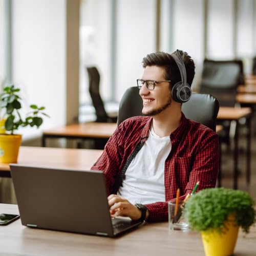 Poly Voyager 4320 UC Wireless Headset & Charge Stand - Connects to PC/Mac/Mobile Phone via Bluetooth with USB-C to A Adapter & USB C Dongle & USB A-C Cable & Storage Bag and Fiber Cloth