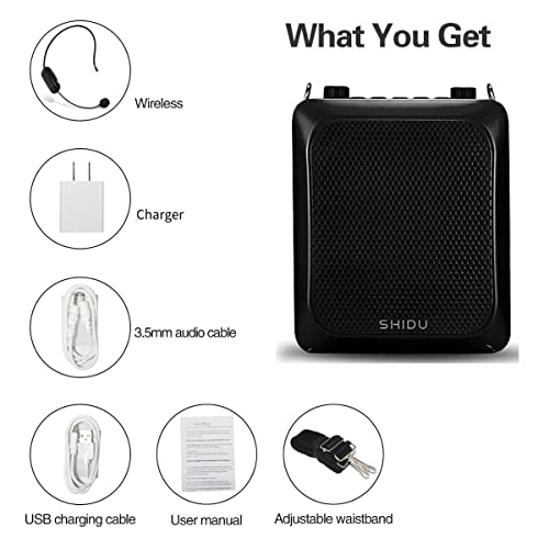 25W Portable Voice Amplifier with Wireless Headset Microphone | Bluetooth 5.3 Rechargeable PA Speaker with Recording, Reverb and Up to 12H Runtime for Teachers, Tour Guides and Presenters