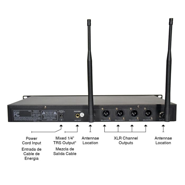 Kingdom V5 Wireless Mic System with 4 Podiums, Professional Wireless Microphone System for Churches, Bands, and Events - style: 4 Podium Mics