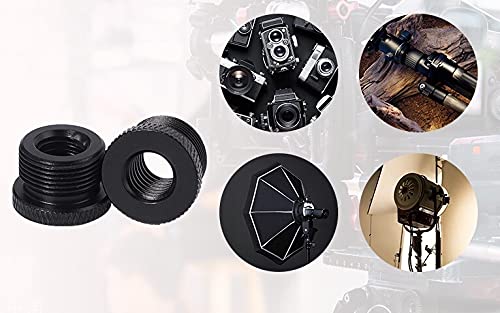 Donuts Mic Stand Adapter Combo Pack - 5/8 to 1/4 & 5/8 to 3/8 Mic Thread Screw Adapter for Tripod, Black