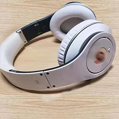 SOULWIT Replacement Ear Pads Cushions for Monster Beats Studio 1.0 (1 st Gen) Headphones by Dr. Dre (Do Not Fit Studio 2 and Studio 3), Earpads with Soft Protein Leather (White) - color: White