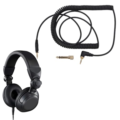 LICAEVEY Replacement Coiled Spring Cable for DJ1200 Headphones, 3.5mm to 6.35mm Extension Cord with Locking Plug, OFC DJ Headphone Cable