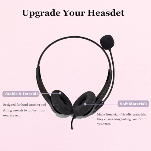 Plantronics Headset Ear Cushions Foam Replacement Ear Pad (2 Pack) | Headphone Earpads for Plantronics Blackwire C320 3320 3210 3220 HW251N HW261N HW510 HW520 Jabra PRO 930 Office Phone Headset