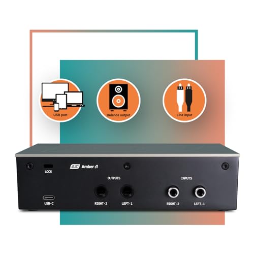 ESI Amber i1 USB Audio Interface with Audio Mixer for Guitarists, Vocalists & Producers - Studio-Quality Sound, 24-Bit/192kHz, RCA, 2-in/2-out with Separate Line Inputs, Professional Software Included - size: Amber i1 (1 Pre, 1 Line/2 Out)