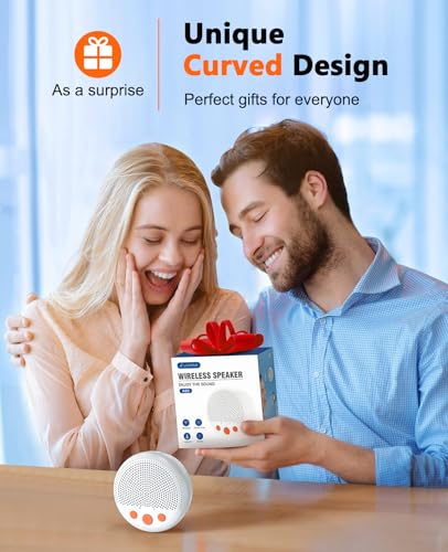 LENRUE Shower Speaker, Bluetooth Waterproof Speaker Wireless, Portable Speakers with Clear Loud Sound, Suction Cup, Lanyard, Ideas Gifts - color: White