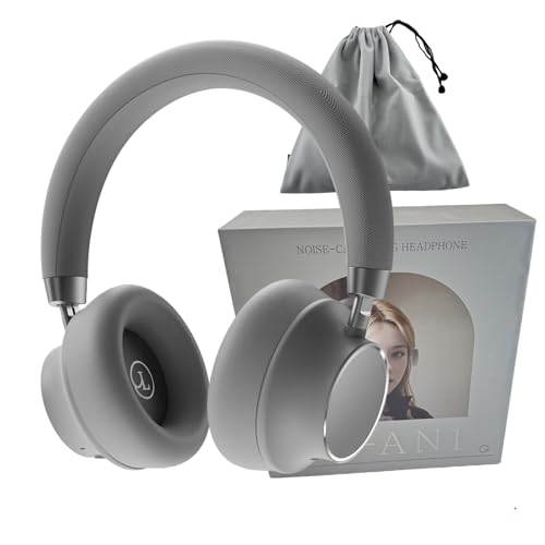 Active Noise Cancelling Headphones, Bluetooth 5.3 Over Ear Wireless Headphones with 40mm HiFi Drivers, CVC8.0 Mic, 50H Playtime, Protein Leather Comfort Earpads for Travel, Office and Commute - color: Grey