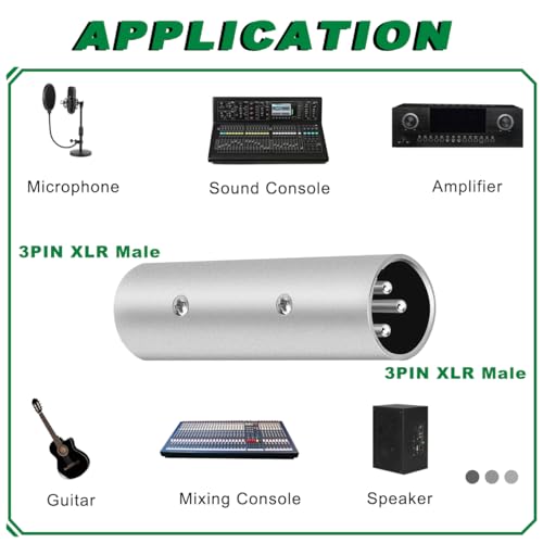 3PCS 3-Pin XLR Male to XLR Male Adapter Microphone Cable Gender Changer Audio Connector Plug Metal Shell with Cable Tie Mini Phillips Screwdriver, for Power Amplifier Mixer Microphone - color: XLR to XLR