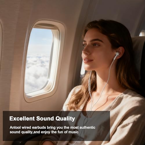 Wired Earbuds,2Pack Headphones Earbuds Wired 3.5mm in-Ear Earphones Noise Isolating Earphones with Microphone for iPhone, iPod, iPad, MP3,Samsung, Lightweight Earbuds with Volume Control Call