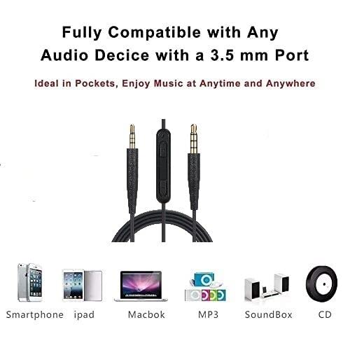 Replacement Audio Cable Cord, Aux Wire 3.5mm to 2.5mm for Bose 700 QuietComfort QC45 QC35II QC35 QC25 OE2 Soundtrue Headphones with in line Mic Volume Control - style: With mic