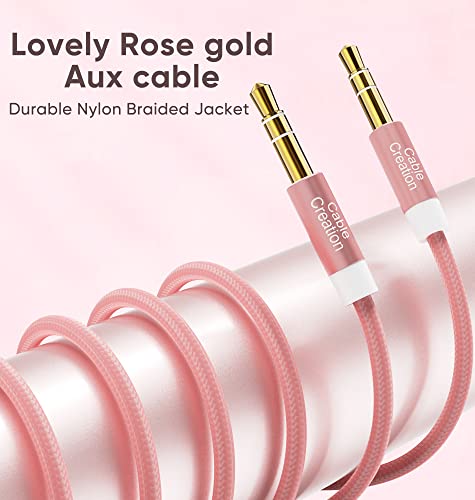 CableCreation 3.5mm Audio Cable (1.5FT/0.45m), 3.5mm Auxiliary Stereo Cable - color: Pink, size: 1.5FT