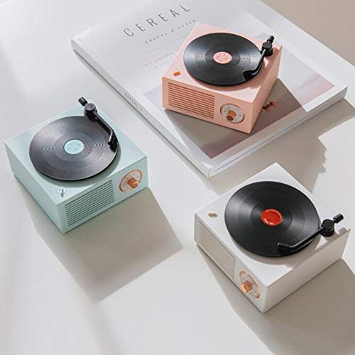 Old Fashioned Classic Style Bluetooth Speaker Green Vinly Record Player Style Cute Look Creative Gift for Girls Bass Enhancement Loud Volume Speaker by KintiSun