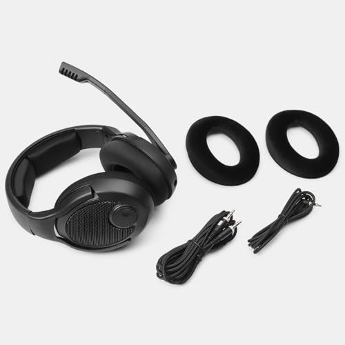 DROP PC38X Gaming Headset – Open-Back Over-Ear Design with Noise-Cancelling Mic, Velour Earpads – Compatible with PC, PS5, PS4, Xbox, Switch, Mobile – Black - color: Black, style: PC38X
