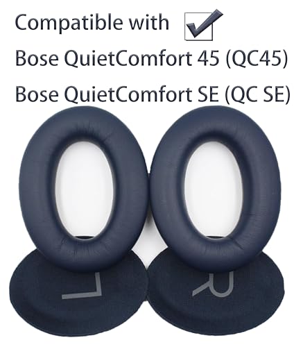 QC45 Replacement Ear Pads are Compatible with Bose QuietComfort 45 (QC45)/QuietComfort SE (QC SE) Headphones. Akkiv Earpads Cushions with Protein Leather and Memory Foam (Deep Sea Blue) - color: Deep Sea Blue