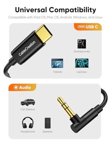 CableCreation USB C to 3.5mm Audio Jack Cable 1.3-4FT, Aux to USB C Cable - size: 1.3ft/4ft, style: For Audio Only