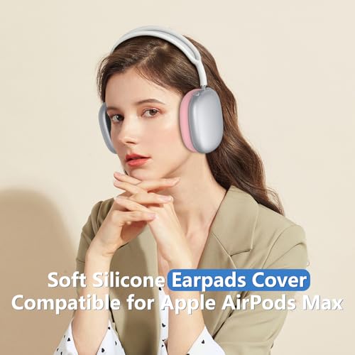 Silicone Ear Pads Case Cover for AirPods Max 2/1 Headphones Cushions, Pink - color: Pink-MGEB
