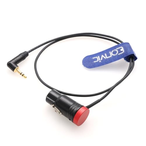 Audio Cable Low-Profile XLR 3 Pin Female Right Angle for BOYA Microphone to 3.5mm Mini Jack for Red Komodo DSMC2 Epic/Scalet Camera (Red) - color: Red