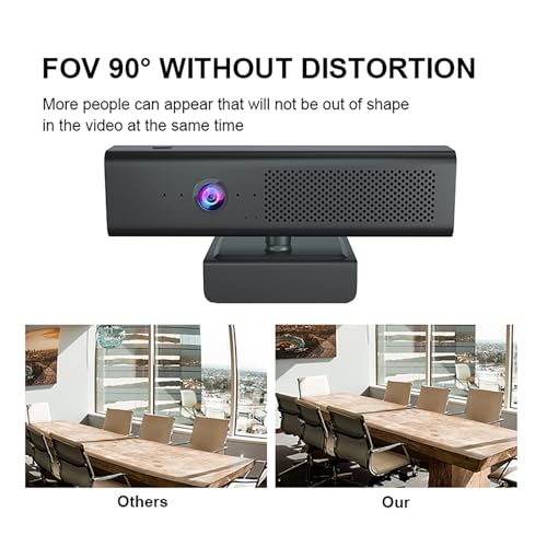 Full 1080P HD 3-in-1 Webcam: Camera and Speaker for Desktop Computer with Built-in 4 Microphones, External USB Web Cam with Magnetic Privacy Cover and Mute for Laptop, Streaming, Conference