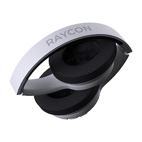 Raycon Fitness Bluetooth Headphones - Over The Ear Running Headphones, Active Noise Cancelling Wireless Headphones + Awareness Mode, Bluetooth Headset with Mic, 45 Hours of Battery Life (White) - color: White