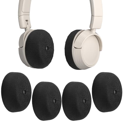 PChero Headphone Ear Pads Covers, 2 Pairs, Fit 2.36"-2.95" | Stretchable Knit Fabric, Sweat Cover, Washable Sanitary Earcup Protectors, For On-Ear Headset