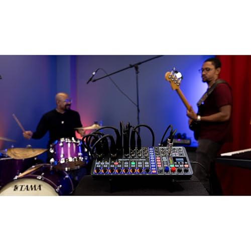 Zoom LiveTrak L-6max 12-Channel Mixer & + MDR-7506 Headphones Bundle | For Music, Podcasting & Live Sound + Battery Charger + XLR Cable + Cleaning Cloth + Wire Straps