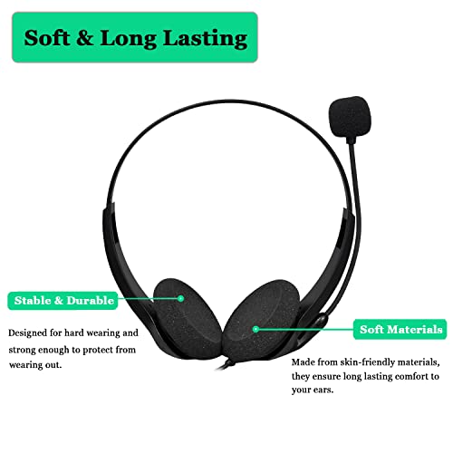 Jabra Headset Ear Cushions Replacement Ear Pads Foam Earpads (4 Pack) | Fit for Jabra PRO 920 930 9450 Biz 1500 1900 2400 GN2000 Plantronics HW251N HW510 Blackwire C320 3210 3220 3320 Headphones