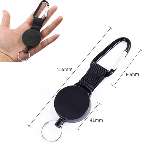 Ezcora Ham Radio Microphone Keeper for Car Use Heavy Duty Retractable MIC Holder with 25 Inch Steel Cable 2 Pack