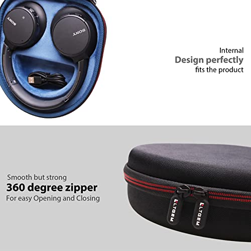 Case for Sony WH-CH720N/WH-CH520 Noise Canceling Wireless Headphones Blue | Hard Carrying Travel Case for Sony WH-CH720N/WH-CH520 Noise Canceling Wireless Headphones - color: Black+Blue