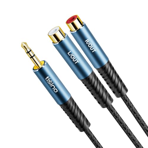 Tisino 2 RCA to 3.5mm Headphone Jack TRS Aux to RCA Audio Cable, 10 FT | 3.5mm TRS Aux to RCA Stereo Y Splitter, Gold-Plated Hi-Fi Audio Cord for Tablet, Speaker, Amplifier, MP3 Player - size: 10 ft