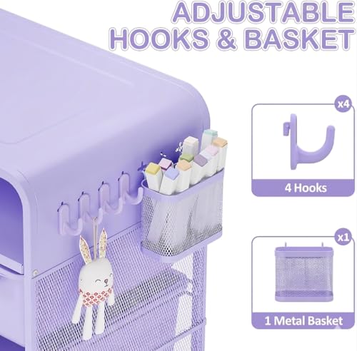 SYKIARIOL Kids Nightstand, Girls Bedside Table, Night Side Table, Purple | Kids Night Stand, End Tables Bedroom, Purple Cute Nightstand with Storage Drawer for Girls, Girls Bedroom Furniture - color: Purple