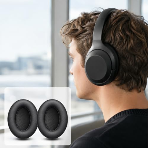 Replacement Ear Pads for Sony WH-1000XM3 Headphones, Ear Cushions for WH1000XM3, Extra Thick Earpads, Headphone Pads with Protein Leather&Memory Foam, Replacement Cushions - color: Black