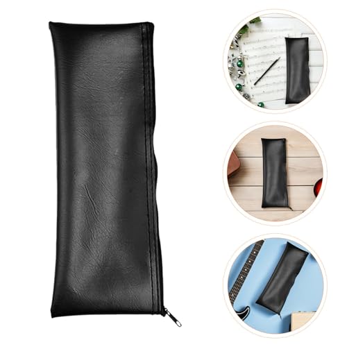 VOSAREA 6pcs Portable Microphone Protective Case Pu Material with Zipper, Soft Interior Padding for Handheld and Microphones, Carry Storage Bag for Performances and Outdoor Use Black