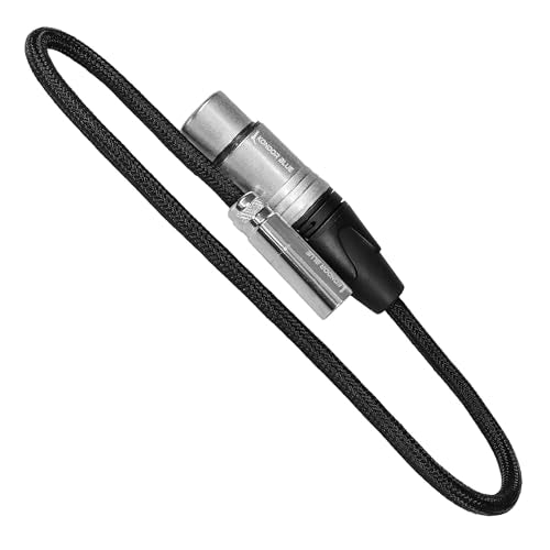 KONDOR BLUE | 16" TA4M 4 Pin Mini XLR Male to XLR Female Audio Cable | Compatible with Shure Microphones and Devices + More | | Black