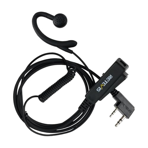Retevis Walkie Talkie Headset with Mic, for RT22/RT68/RT21/H777 | G-Type, Big PTT, 2 Pin, Compatible with Baofeng 888S, Pxton, Kenwood Walkie Talkie, Walkie Talkie Earpiece(10 Pack) - style: G Shape Earhook
