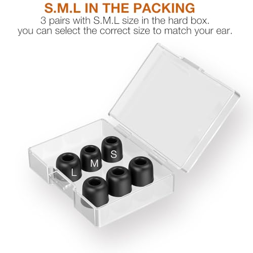 Replacement Memory Foam Eartips for Axil XCOR PRO/GS Extreme 2.0 | Ultra Soft & Durable Earbuds Ear Tips,Accessories,3 Pairs,Black