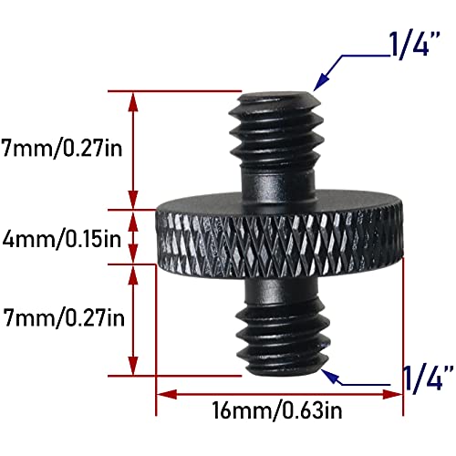 1 Set Hot Cold Shoe Bracket Holder Extension Flash Head Phone Holder 5/8 Male to 1/4 Female Single Tier 1/4 Male Adapter Screw Aluminium Alloy SLR Camera Universal for Lights Travel Tripods